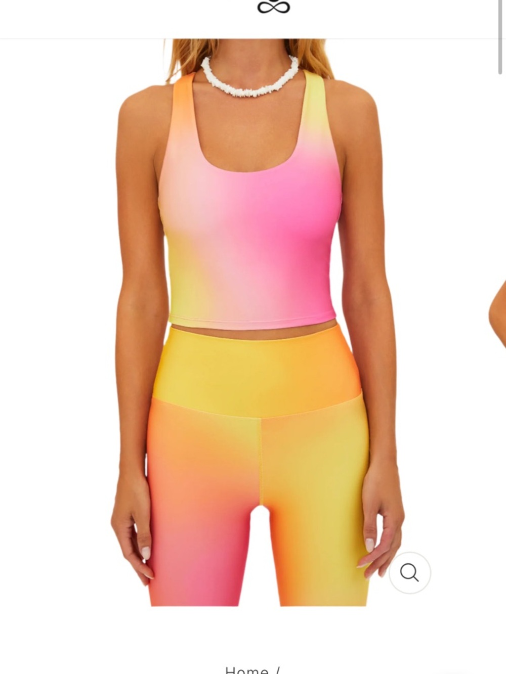 NWT Beach Riot Yara Top Soleil Ombre pink orange yellow sunset workout fitness